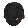 thumbnail image 3 of Erin Knitwear Traditional Cable Knit Wool Beanie, Dark Gray, One Size, 3 of 5