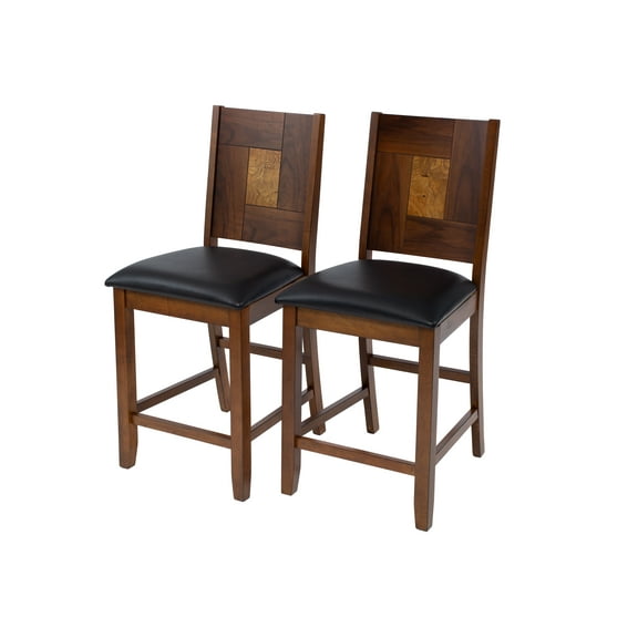 Pair of Solid Wood Counter Height Chairs