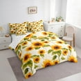 thumbnail image 3 of Manfei Retro Rustic Sunflower 7-Piece Twin Bedding Sets,Country Flower Floral Bedding Comforter Set,Yellow Beige Green Sheet Sets For Men Women,Luxury Bedroom Decor, 3 of 8
