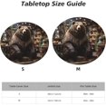 thumbnail image 4 of Bear Christmas Tree Country Lodge Vintage Round Fitted Tablecloth 45-50 Inch Washable Elastic Edged Table Cloth for Tabletop Dining Room Indoor Outdoor Dining Decor, Small, Black, 4 of 7