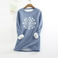 thumbnail image 1 of Women's Festive Snowflake Print Pullover Crew Neck Thermal Winter Sweater Cozy Wear, 1 of 4