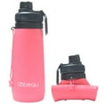thumbnail image 4 of BEQU 750ml/25 Fl Oz Foldable Silicone Water Bottle, Reusable, BPA Free, Dishwasher-Safe, Sports bottle for Travel Gym Camping Hiking, Portable, Leak Proof (4PK MC3), 4 of 12