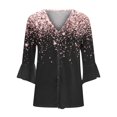 thumbnail image 5 of SELONE White Tops 3/4 Sleeves Boho Flower Button Down Shirts for Women Work Kimono Cardigans Cape Sleeve T Shirts for Women Everyday Wear Beach Vacation Outfits Trendy Going Out Cardigan, 5 of 6