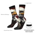 thumbnail image 4 of Daiia Retro American Eagle A Print Crew Socks – Soft Breathable Long Socks for Men & Women, Moisture-Wicking & Comfortable Daily Wear Socks, One-Size Fits Most (US 5-11), 4 of 6