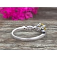 thumbnail image 5 of 1.50 Carat Art Deco Style 6mm Round Champagne Diamond Moissanite Ring on 10k White Gold Vintage Style, 5 of 5