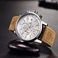 thumbnail image 4 of Reloj para Hombre Correa de Cuero Cronógrafo Reloj de Cuarzo Reloj de Pulsera Impermeable, 4 of 4