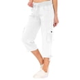 thumbnail image 3 of Shadoumai Women Capris with Pockets Loose Fit Casual Capri Pant Shorts Dressy Lightweight Ladies Baggy Cargo Pants for Hiking, 3 of 8