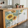 thumbnail image 6 of Spring Sunflower Tier Curtains 36 Inch Length, Garden Botanical Leaves Butterflies Cafe Short Curtains for Bathroom Over Sink, Small Kitchen Curtain Light Filtering Tiered Drapes 2 Panels 27.5"Wx36"L, 6 of 8