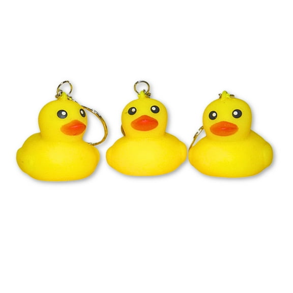 Mardi Gras Spot Rubber Ducks Keychain (Dozen)