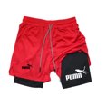thumbnail image 3 of Pantalones cortos de entrenamiento para correr para hombre, Shorts de compresión con bolsillo para el teléfono, ropa deportiva atlética, estampado 2 en 1, 3 of 5