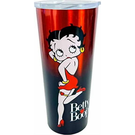Spoontiques - Betty Boop Stainless Travel Mug - Insulated Travel Mugs - Stainless Steel Drink Cup with Travel Lid and Sliding Lock - Holds Hot and Cold Beverages