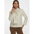 thumbnail image 2 of DARING DIVA Women's Double Breasted Outwear Fashion Overcoat with Scarf Beige M, 2 of 6