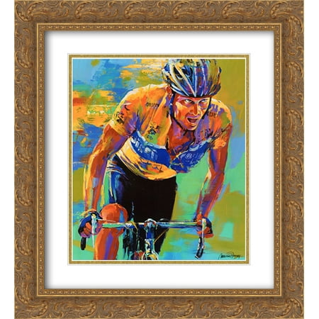 Lance Armstrong - 7X Tour de France Champion 2x Matted 15x18 Gold Ornate Framed Art Print by Malcolm