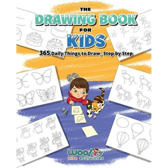 Woo! Jr. The Drawing Book for Kids: 365 Daily Things to Draw, Step by Step (Art for Kids, Cartoon Drawing), (Paperback)