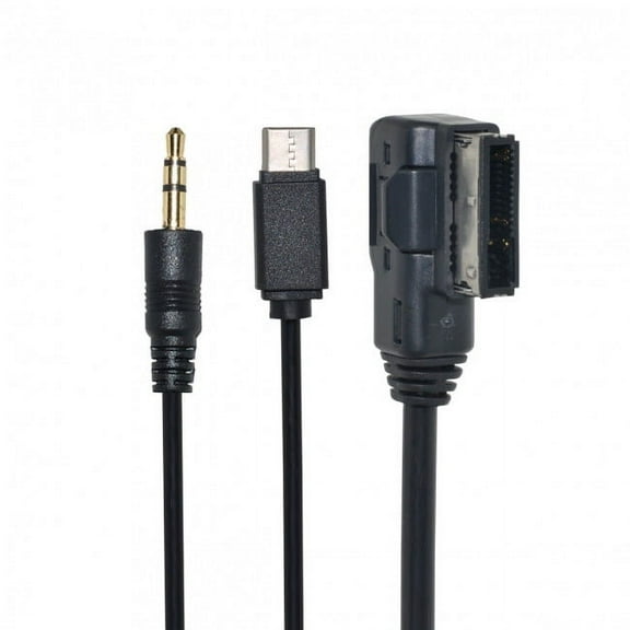 JSER Media In AMI MDI to Stereo 3.5mm Audio USB-C Aux Adapter Cable For Car VW AUDI 2014 A4 A6 Q5 Q7