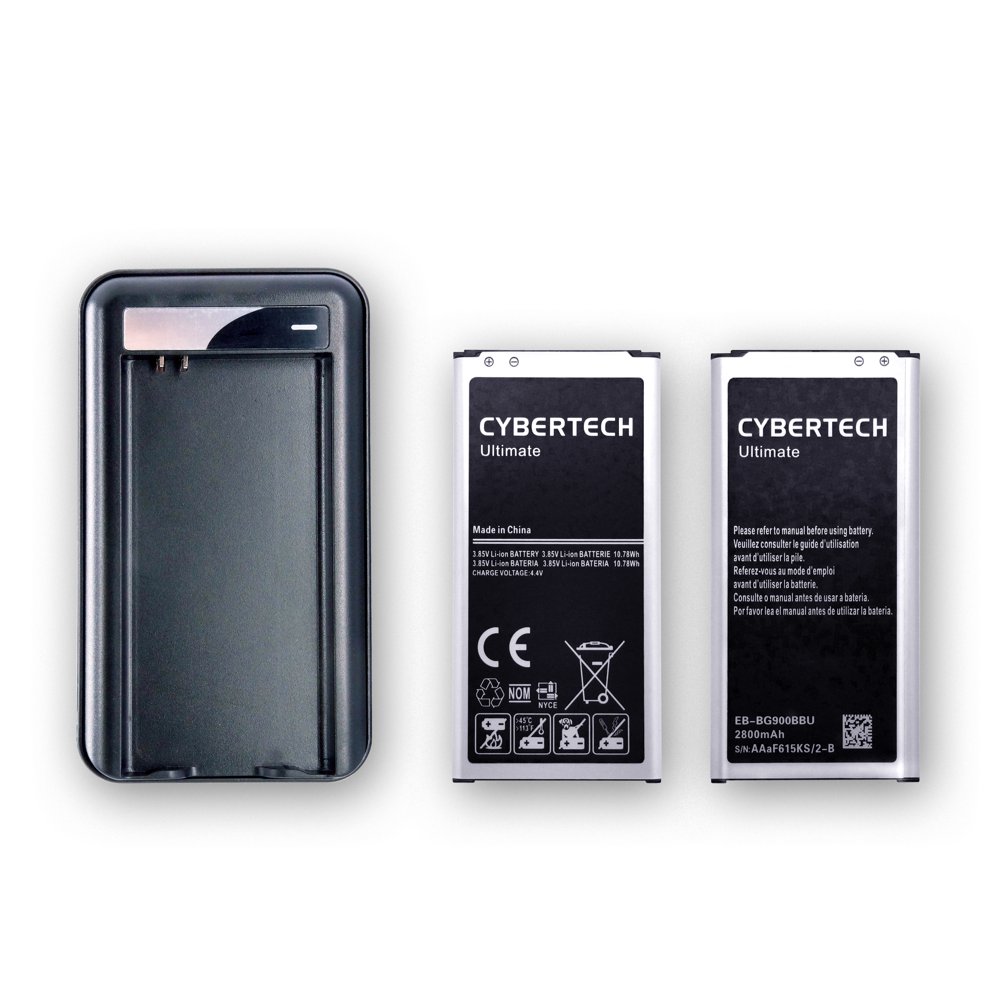 CyberTech Galaxy S5 Replacement Battery 2800mAh with A Wall Charger for