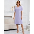 thumbnail image 4 of PinkBeautiM Nightgowns for Women V Neck Pajamas Dress Short Sleeve Soft Sleepwear, 4 of 7
