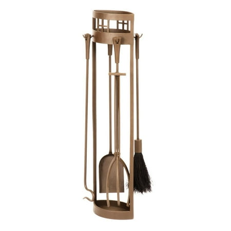 - Minuteman International Arts and Crafts 5 pc. Roman Bronze Fireplace Tool Set