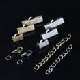 thumbnail image 6 of Claw Lobster Crimp Ends Jewelry Clasp Closure Making Ribbon Clamps Swivel Leather Necklace Extender Cord Findings Diy, 6 of 7