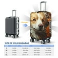 thumbnail image 4 of Susaid Vintage Colorful Flower Puppy Print Elastic Washable Suitcase Cover with Hidden Zipper, Fits 18-32 Inch Luggage for Protection During Travel-Medium, 4 of 7