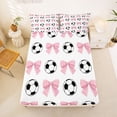 thumbnail image 5 of Erosebridal Soccer Ball Games Full Size Sheets For Kids,Kawaii Bowknot Bows Bed Sheets For Kids Girls 4 Pieces, 5 of 6