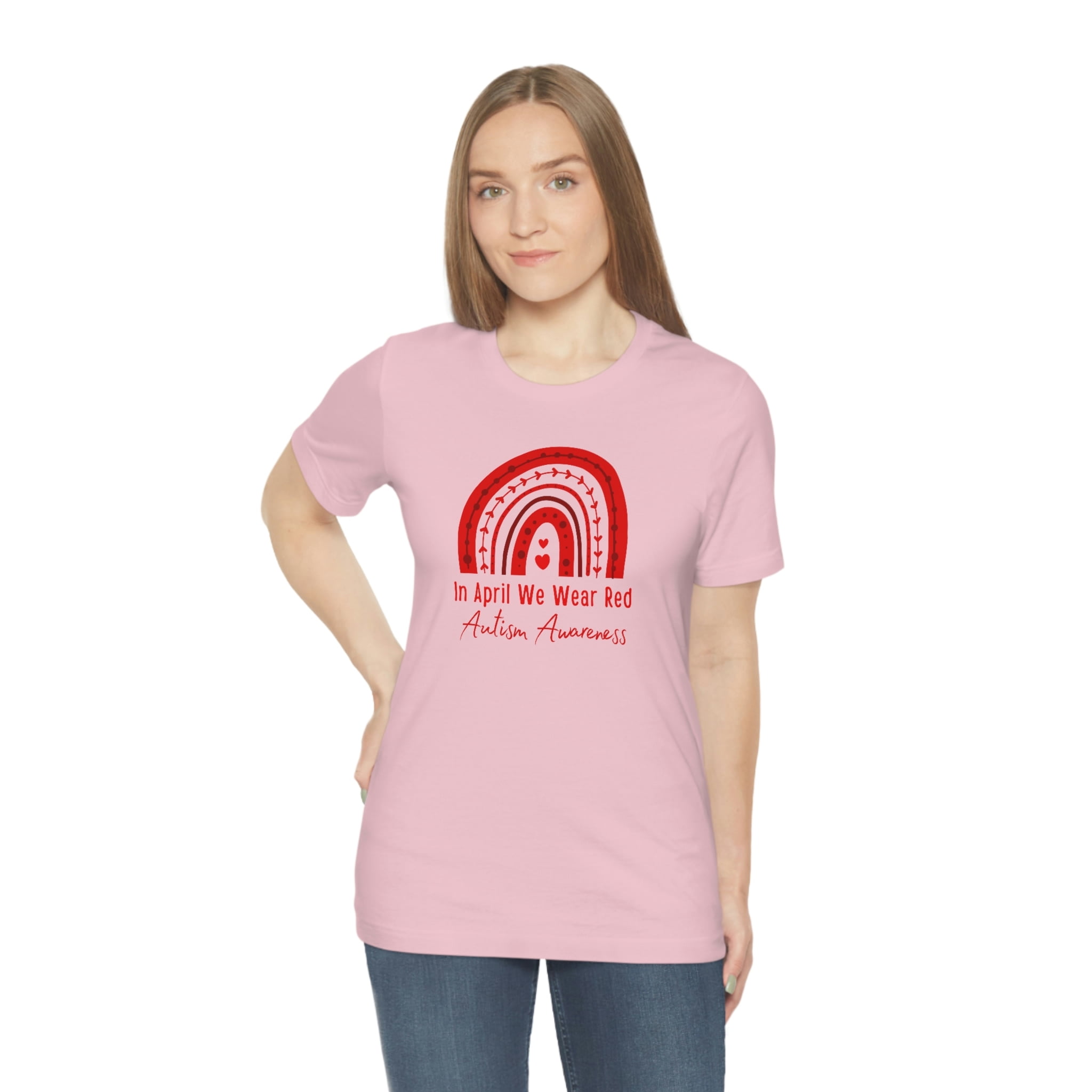 In April We Wear Red for Autism Awareness Shirt