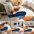 thumbnail image 5 of Navy Blue Burnt Orange Round Area Rug 4 FT, Non Slip Indoor Outdoor Rug, Modern Retro Geometric Boho Washable Soft Circular Carpet Non-Shedding Floor Mat for Coffee Table Nursery Foyer Balcony, 5 of 8