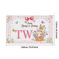 thumbnail image 3 of Adorable Bunny Themed Party Banner with Floral Butterflies Backdrop for Birthday Celebrations Photography Props Party Decorations Happy Birthday Decor Backgrounds, 3 of 7