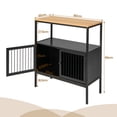 thumbnail image 3 of Costway Aparador de Buffet Armario de Cocina Moderno Estante Abierto 2 Puertas Mesa de Bar de Café para Hogar Cafetería 80 x 35 x 90 cm Negro, 3 of 9