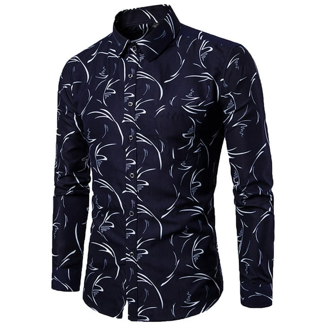 Top de camisa de un solo pecho de negocios de manga larga informal y cómodo de moda para hombres Pompotops oipoqjl28865