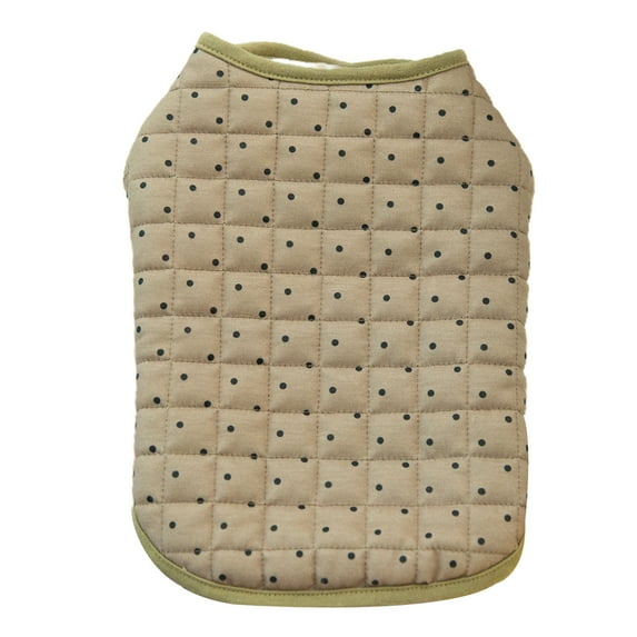 Dog Cat Vest Coat, Fashion Casual Round Neck Button Closure Cute Dot Pattern Soft Cozy Cotton Fleece Winter Warm Windproof Pet Clothes Costume for Small Medium Dogs Daily Wear