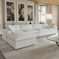 thumbnail image 3 of Sdorens Free Convertible Sectional Sofa Modular Couch,L-Shaped Modern Linen Fabric Sofa for Living Room,Apartment and Small Space,4-Seat Sofa with Ottoman,White, 3 of 22