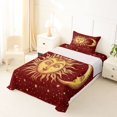 thumbnail image 5 of Homewish Bohemian Sun Moon Twin Sheets,Night Starry Sky Bedding,Red,3pcs,1 Fitted Sheet and 1 Pillowcase, 5 of 6