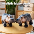 thumbnail image 4 of Realistic Hippo Plush Toy Soft Gray Hippo Stuffed Animal Sensory Comfortable Plush Pillow Toy Gift, 4 of 9