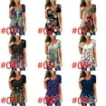 thumbnail image 4 of Ichuanyi Trendy Floral Tunic Tops for Women's Summer Casual Blouse Henley V Neck Short Sleeve Half Buttons Up T-Shirts, 4 of 7
