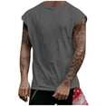 thumbnail image 2 of Mesh Tank Tops for Men Lightweight Breathable Summer Workout Tee Shirt Quick Drying Activewear Gym Shirts Muscular Clothes Grey, Size XXL, 2 of 7
