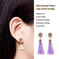 thumbnail image 4 of Pendientes largos de borla Sonducket Retro barroco palacio oreja anillo mujer joyería, 4 of 6