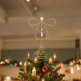 thumbnail image 2 of Shoreew Glittered Golden Angel Christmas Tree Topper Double Angel Treetop Decoration Xmas Tree Sparkling Tree Topper, 2 of 6