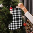 thumbnail image 5 of Vsdgher White And Black Plaid Christmas Stockings 18 inch Large Kids Stocking Bags Hanging Socks for Christmas Decor Decorations, 5 of 7