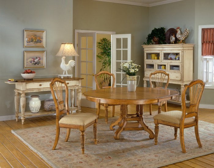 Hillsdale Wilshire 5 Piece Round Dining Room Set w/ Side Chairs in