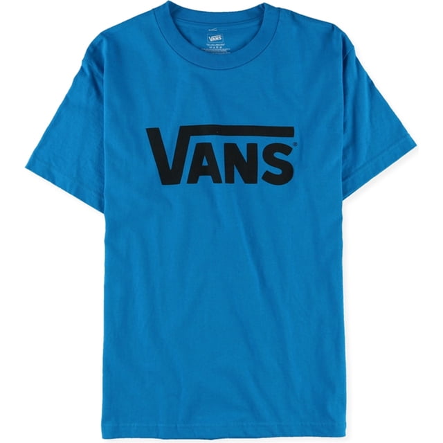 Vans Classic Logo Camiseta gráfica para hombre, azul, grande Vans Camiseta gráfica