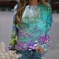 thumbnail image 1 of Nouveaux Hauts pour Femmes 2023 Mode Dames Chandail en Molleton à Manches Longues Col Rond Imprimé Blouse Pull-Over Coupe Décontractée Chandail en Molleton Oversize pour Femmes, 1 of 5