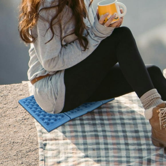 PENIKOKO Colchón Plegable Impermeable Azul Ideal Para Camping Y Asiento Portátil
