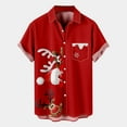 thumbnail image 4 of Mens Christmas Santa Gift 3D Digital Printing Button Lapel Short Sleeve Shirt T Shirt Top Blouse, 4 of 4