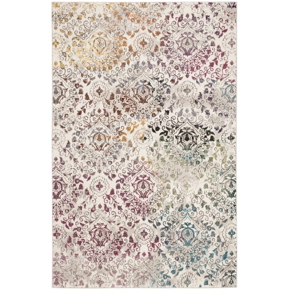 SAFAVIEH Aria Vasil Damask Area Rug, Cream/Multi, 3' x 5'