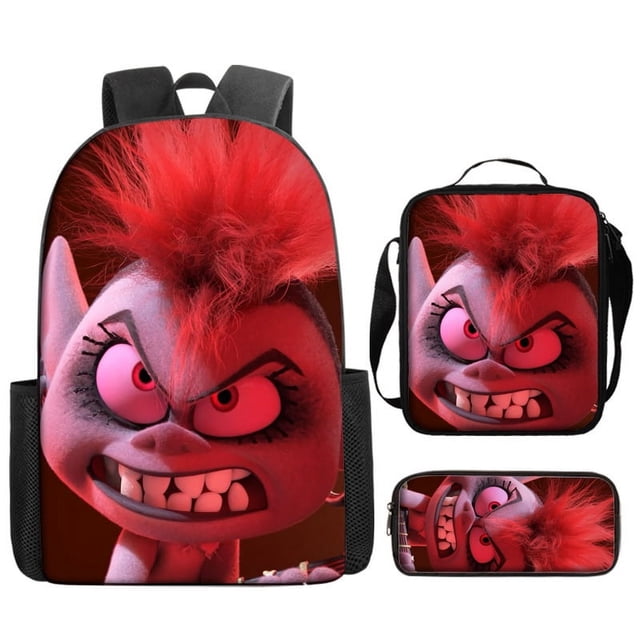 Magic Elf Backpack Teenage Student Schoolbag Large Capacity Cartoon Backpack Three-piece Set-fanceye