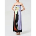 thumbnail image 5 of Raccmtaty Women's Strapless Long Dress Sleeveless Abstract Print Loose Tube Dress Summer Beach Dress, 5 of 8