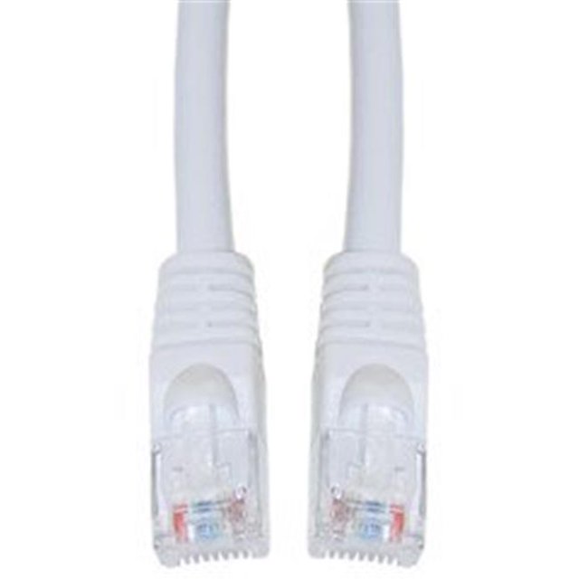 Cat6 White Ethernet Patch Cable Snagless Molded Boot 25 foot