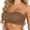 Brown, variant on Strapless Wireless Bra for Women Scalloped Full Coverage Bandeau Comfortable Everyday Non-Wired Bra for Large Busts Unlined Bandeau for Natural Shape, Wireless Pull-On Bra