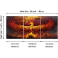 thumbnail image 6 of Fire Phoenix Wall Art Prints Volcanic Burning Phoenix Birds Canvas Picture Posters Prints Artwork 3 Piece Home Office Living Room Bedroom Decor Framed Ready to Hang - 36" W x 16" H, 6 of 6